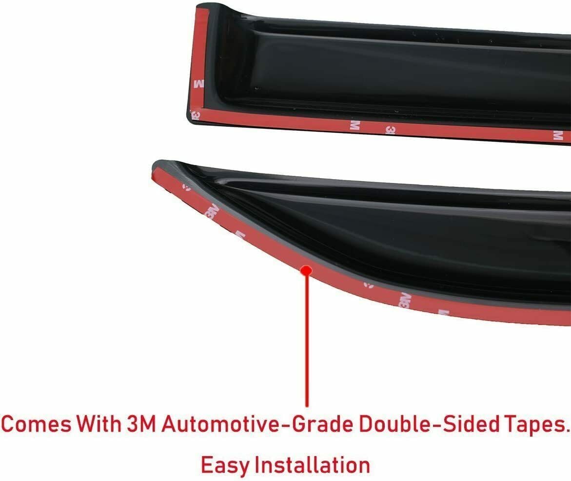 Wensdy 4pcs Out-Channel Tape-On Nice Wind Deflector Set, Side Rain Guards, Window Visors fit for 2011-2020 Mitsubishi Outlander (Not Fit Outlander Sport Models) 94642