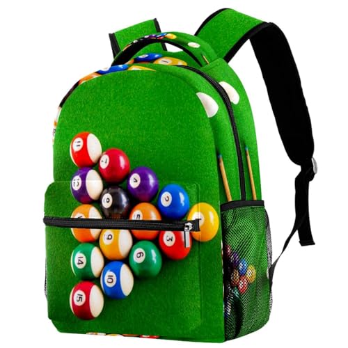 Sac à dos d'école filles garçons grand format 29.4x20x40cm motif jeux de billard