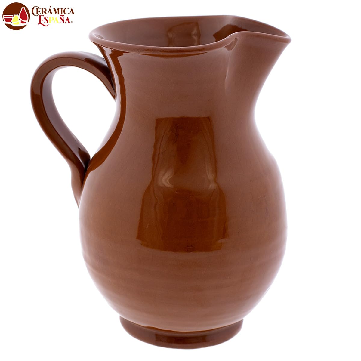 CERÁMICA ESPAÑA | Jarra de cerveza | Jarra de leche | Jarras de barro rojo | Jarra de zumo | Jarra agua rústica Modelo M06 | 100% hecho a mano | 1.5 litros
