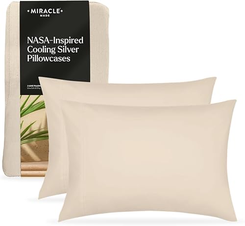 Miracle Made Luxe - Fundas de almohada termorreguladoras, paquete de 2 unidades, color piedra, KingCalil King, Miracle Clean & Cool, tela de lyocell disponible en Yaxa Colombia