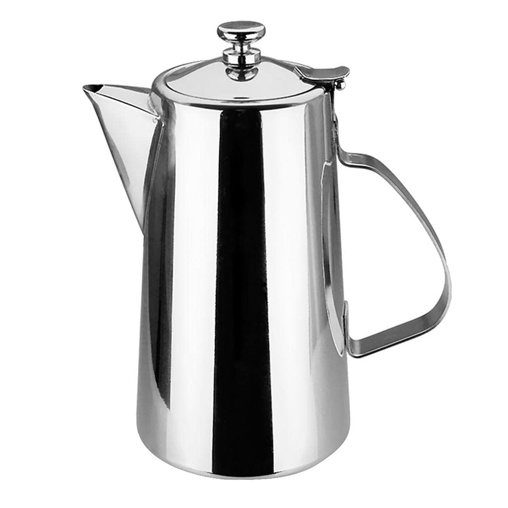 Edelstahl-Teekanne mit Deckel for Wasser, Tee, Limonade, Milchaufbewahrung, 2 l