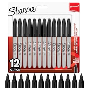 Sharpie Permanent Marker, 12 Stück, Schwarz, Fein