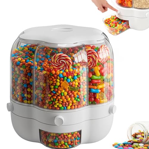 Distributeur de bonbons rotatif à 360°, distributeur de bonbons à 6 compartiments avec...