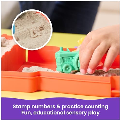 Image of Kinetic Sand Sandy Farm Set, Moldable Play Sand Sensory Toys, Ages 3+ | Create a Farm with a Rolling Tractor & Tools, 12oz Sand & Storage Case, Creative Open-Ended Play, Birthday Gifts for Kids