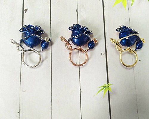 Image of Luxury Gold Plated Enamel Rose Flower Magnetic Eyeglass Holder Clip Brooch Jewelry for Shirt
