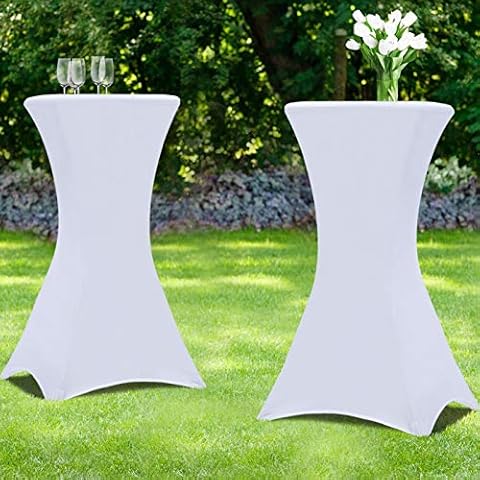 Housses Blanches IDMarket pour Table Haute Cover