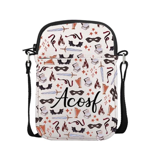 VAMSII A Court Of Silver Flames Merchandise ACOSF Inspired Crossbody Bag Reader Gift Bookish Gifts for Book Lovers