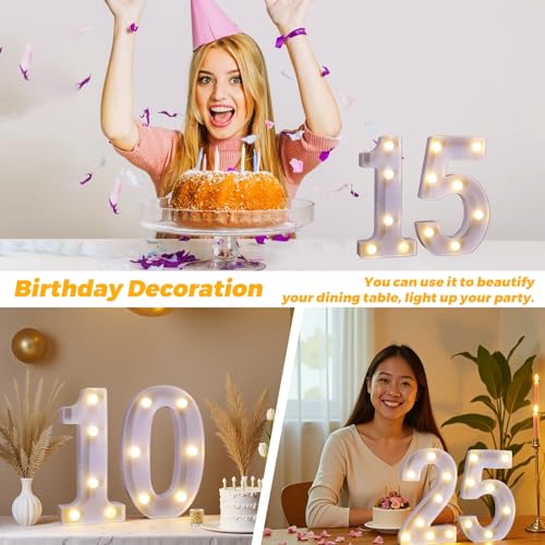Image of LED Light Up Numbers, Marquee Number Sign for 27th Birthday Decor(27) | Battery Powered LED Lighted Numbers, Marquee Light Up Sign for Birthday Party Centerpieces Home Wall Decor Night Light