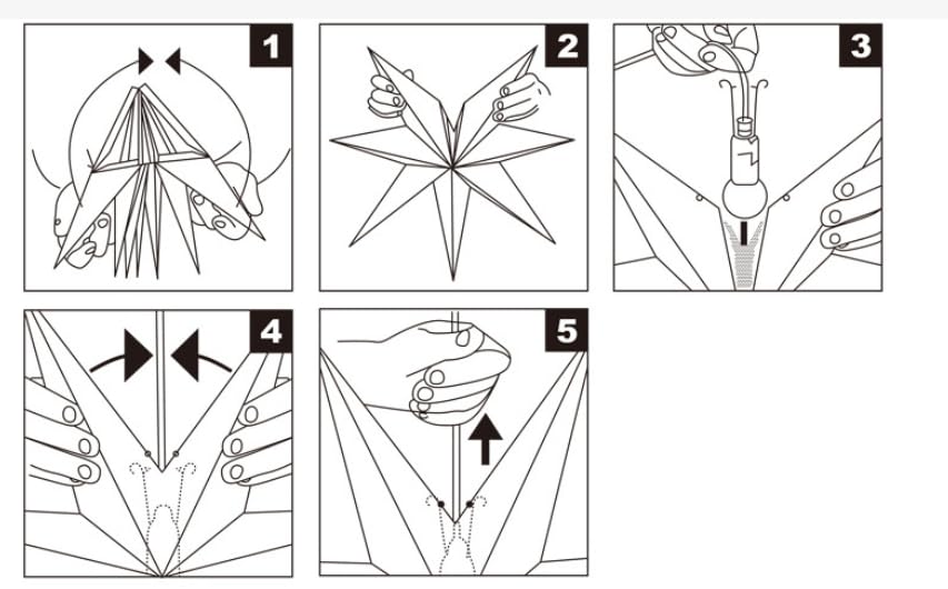 Confezione da 3 lanterne di carta a forma di stella, fuochi d'artificio, luci a forma di stella, decorazione da appendere per interni ed esterni, per matrimoni, feste di Natale (bianco, 75 cm)