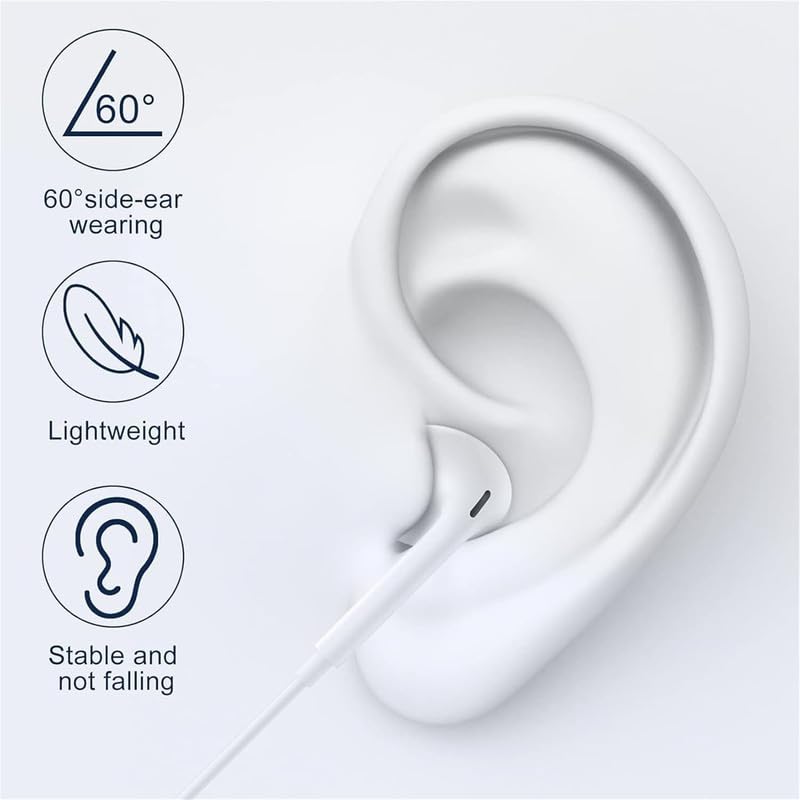 Image of Type C Headphones Compatible with iPhone 17 /16 /15 Pro Max, USB C Earbuds with Mic & Volume Control for Samsung S22 Ultra, Pixel 7