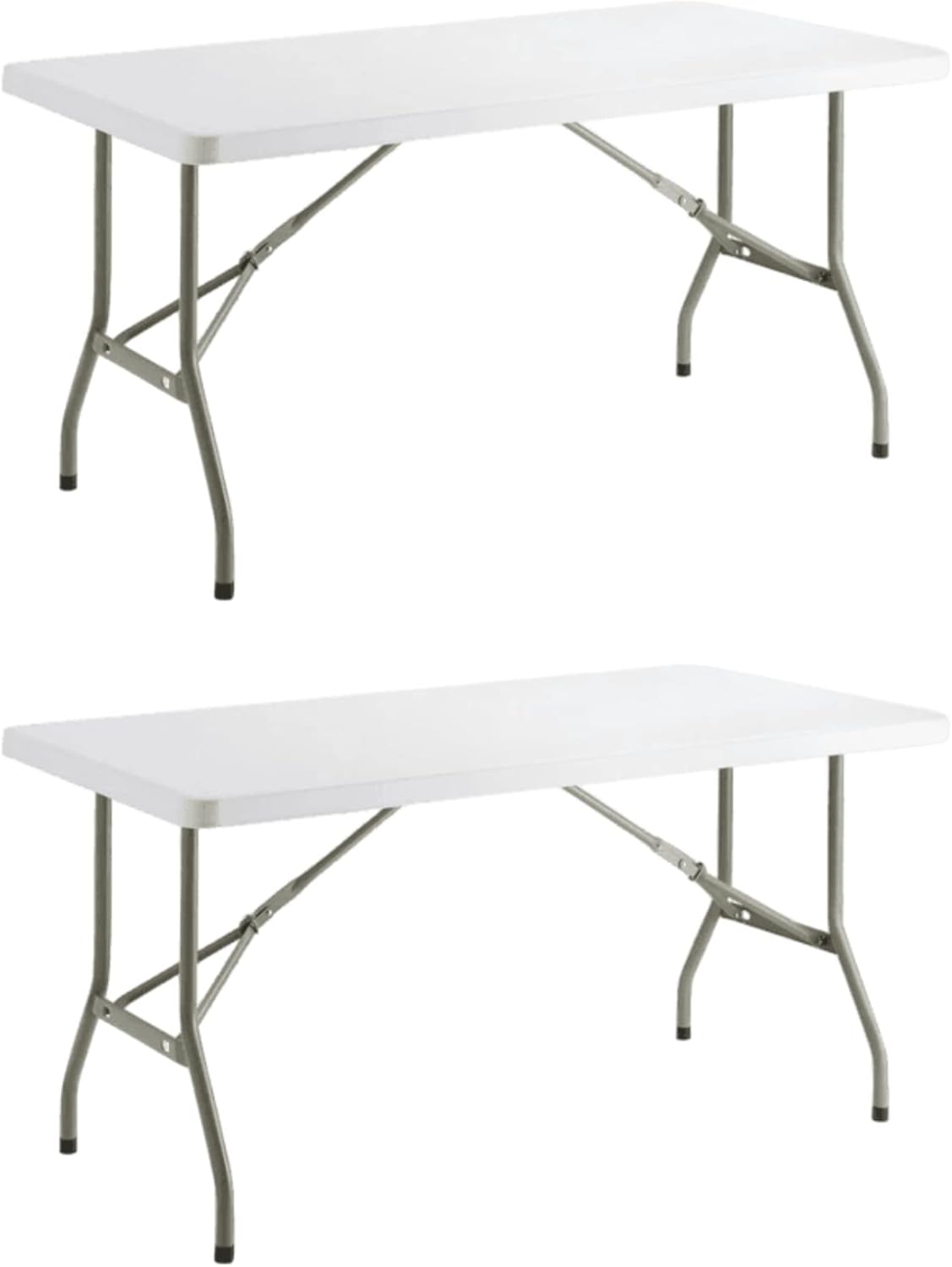 2 Pack 5 Ft HeavyDuty Granite White Plastic Folding Table