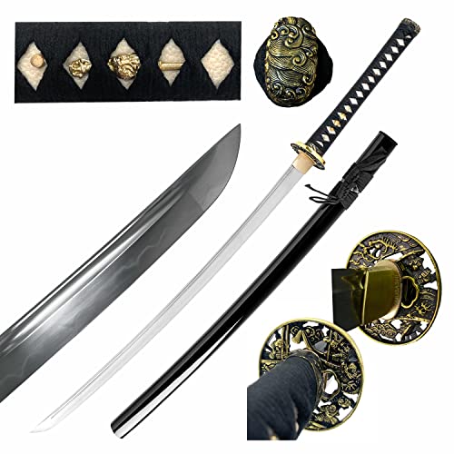 Musashi - Sengoku ?? Clay Tempered 1060 Carbon Steel Blade Samurai Sword Katana