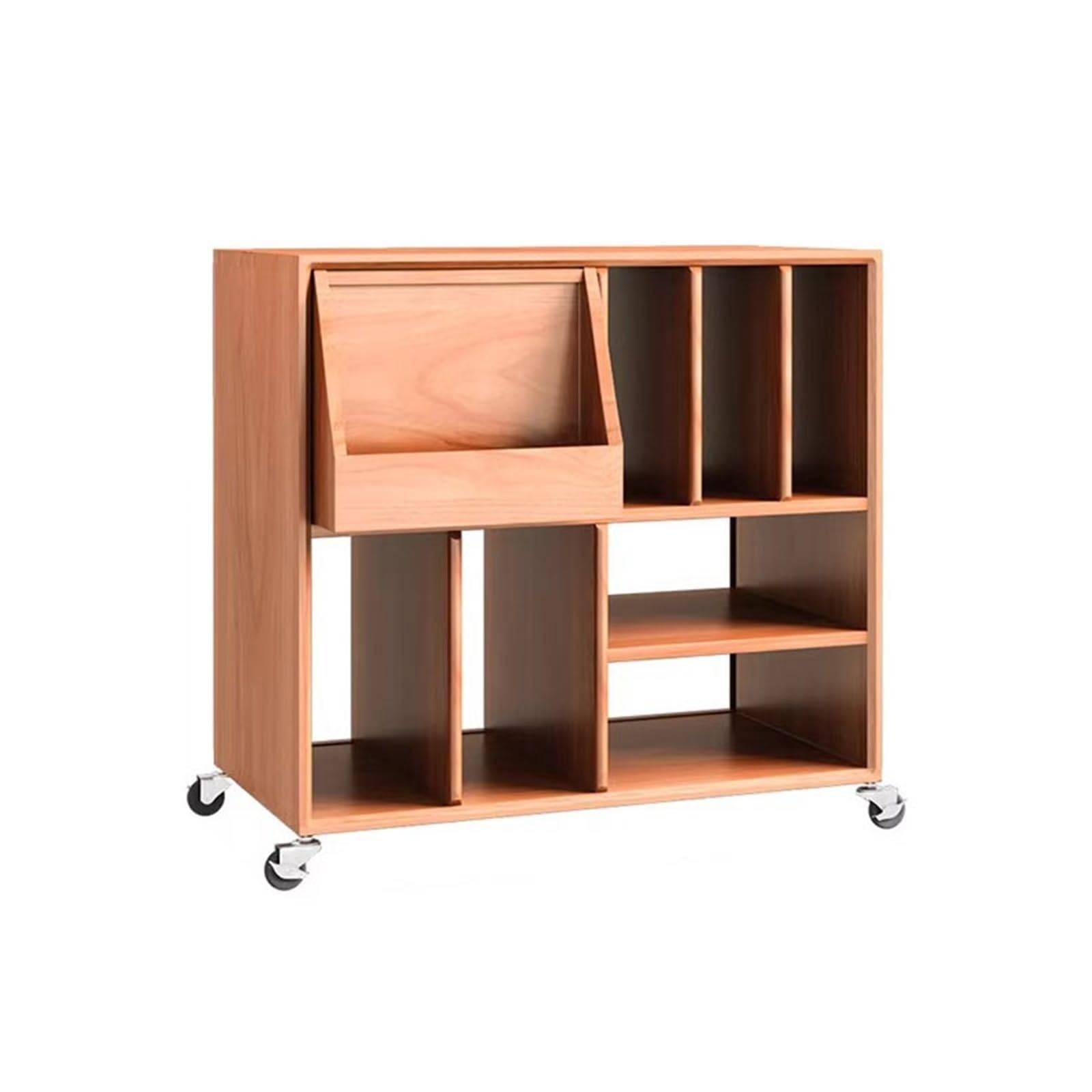 Mw9sBd8rF cd storage rack Home Vinyl Record Storage Rack Wooden Books Magazine Cabinet with Universal wheel