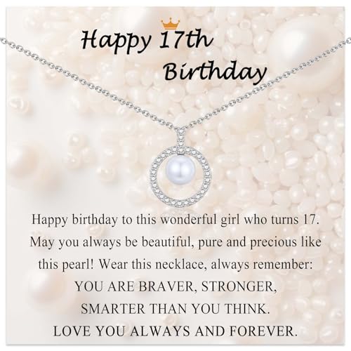 7-18 Year Old Girl Birthday Gifts, Pearl Necklace Happy Birthday Gifts for Girls Teens Daughter Granddaughter Sister Niece Friend as Birthday Decorations with Birthday Card