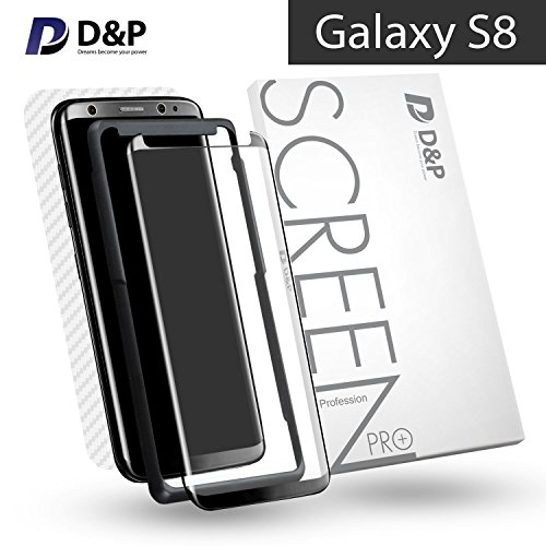 Galaxy S8 Screen Protector Case Friendly HD Clear 3D Curved Tempered Glass, D&P S8 Edge Screen Protector Front Back Alpha 9H Tempered Glass with Install Tray