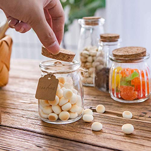 Glass Jars, Brajttt Mini Yogurt Jars 40 Pack, 7 Oz Glass Favor Jars With Cork Lids, Pudding Jars, Glass Containers With Lids, Mason Jars Wedding Favors Honey Pot With Label Tags And String #TOP6