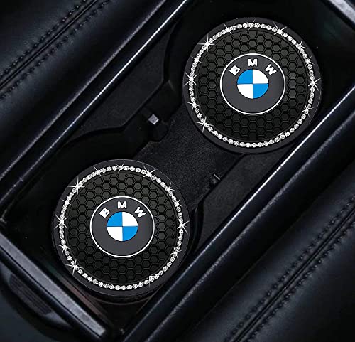 Image of Car Cup Holder Coaster for BMW Series Universal Non-Slip Cup Holder Insert Coaster Car Interior Accessories,Black 2PCS
