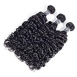 Amella Hair Brazilian Virgin Curly Hair 3 Bundles Weave 8A 100% Unprocessed Brazilian Remy Human Hair Extensions Natural Color 16'18'20'