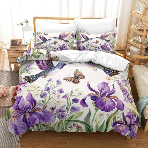 Housse de couette course hippique hypoallergénique pour lit double d'ado 3D - 3