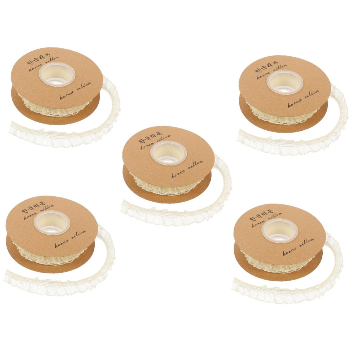 5rollos Lazo De Encaje Elástico De Para Manualidades y Decoración De Ropa De Ribete Floral Para Bodas y Accesorios De Vestuario