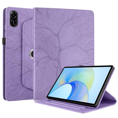 Case for HONOR Pad X9 11.5 inch 2023 Cover |3D Embossed Leaf Vein| with Pencil Holder Shockproof Sturdy 360 Degree Swiveling Stand Cover for HONOR Pad X9 2023 Tablet - Purple