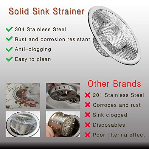 Artiohipo T5001 2Pcs Heavy Duty Stainless Steel Slop Basket Filter Trap, 2.75 Inch Top / 1 Inch Mesh Metal Sink Strainer,Perfect For Kitchen Sink/Bathroom Bathtub Wash Basin Floor Drain Balcony Drain Hole,Utility… thumb #2