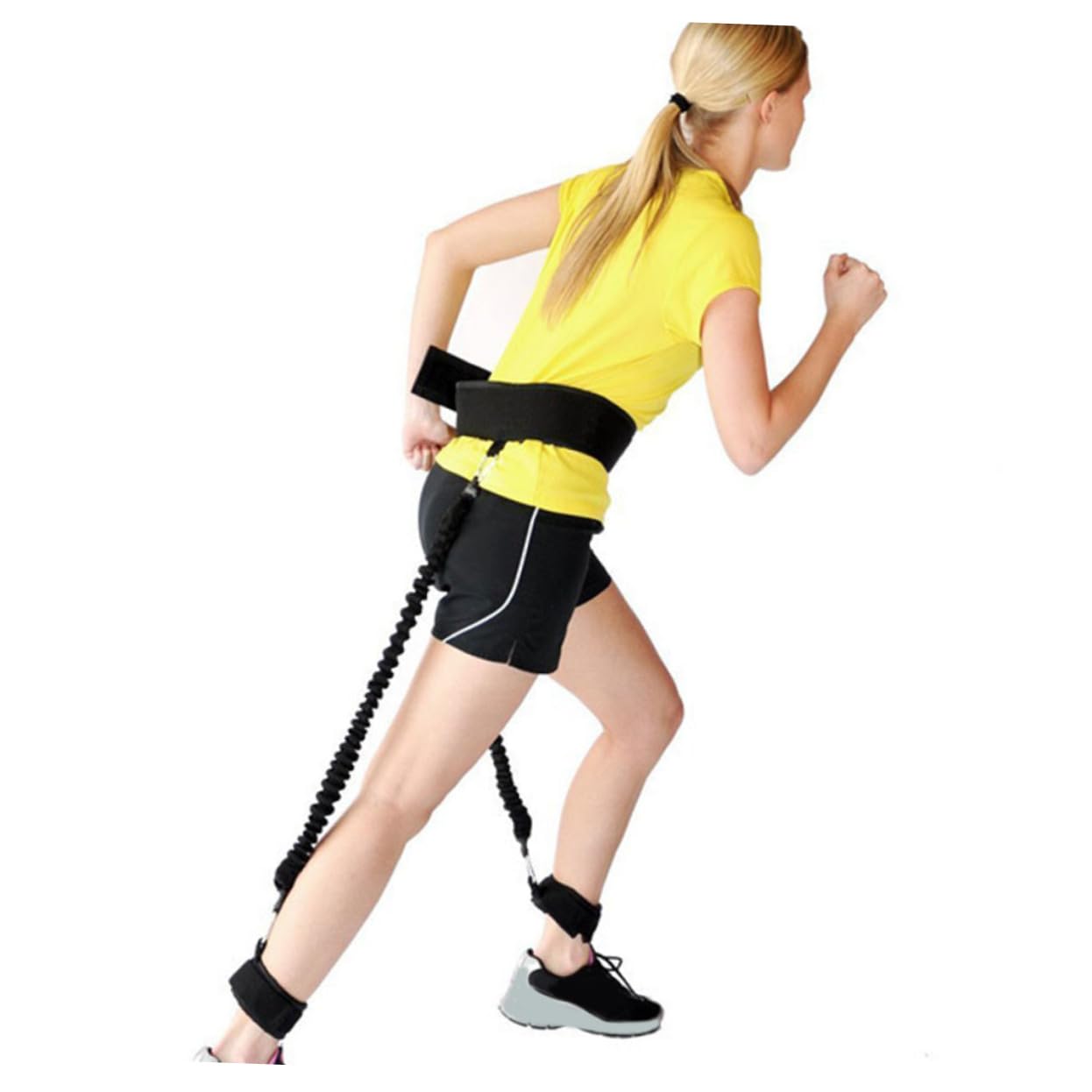 ibasenice Fasce Elastiche di Resistenza per Caviglie in Neoprene e Pelle Rigenerata Nero Set 1 per Allenamento Sicuro e Gambe Snelle per Esercizi Indoor e Outdoor