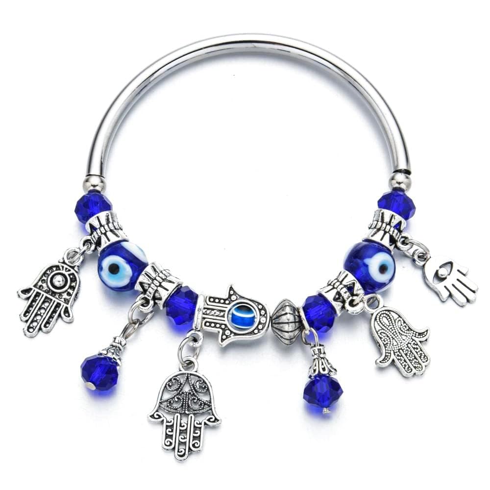 MEENAZ Evil Eye Bracelet For Women ladies Nazaria Adjustable Kada for Girls Bangle Jwellery Nazar stylish Friendship Band Silver black blue for Anniversary Birthday Gift for Girlfriend Wife Mother 280 (B0CBYWXY3N) Amazon Price History, Amazon Price Tracker