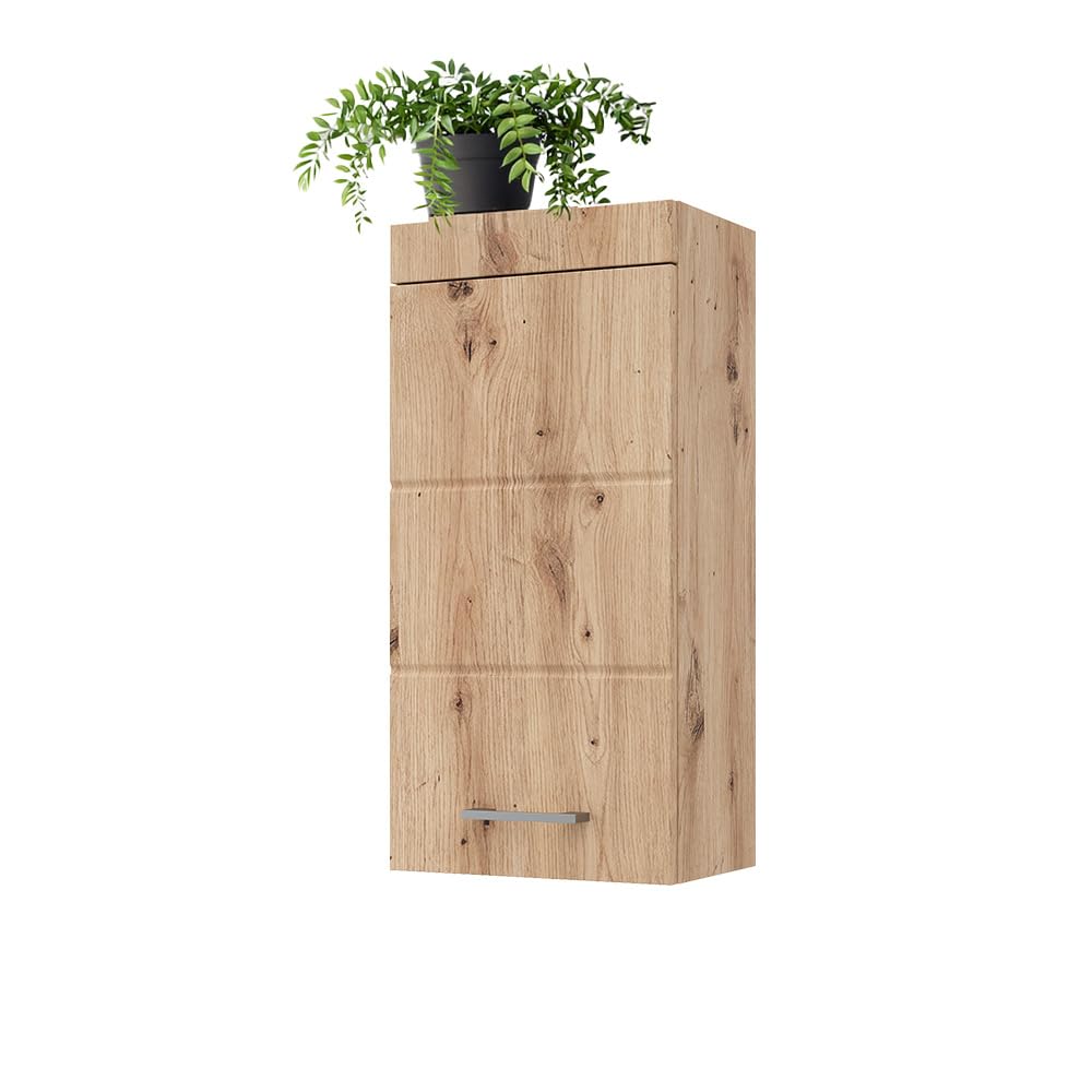 Vicco Badschrank Luna, Eiche Wotan, 37 x 77 cm, zur Wandmontage, kombinierbar mit weiteren Luna Möbeln