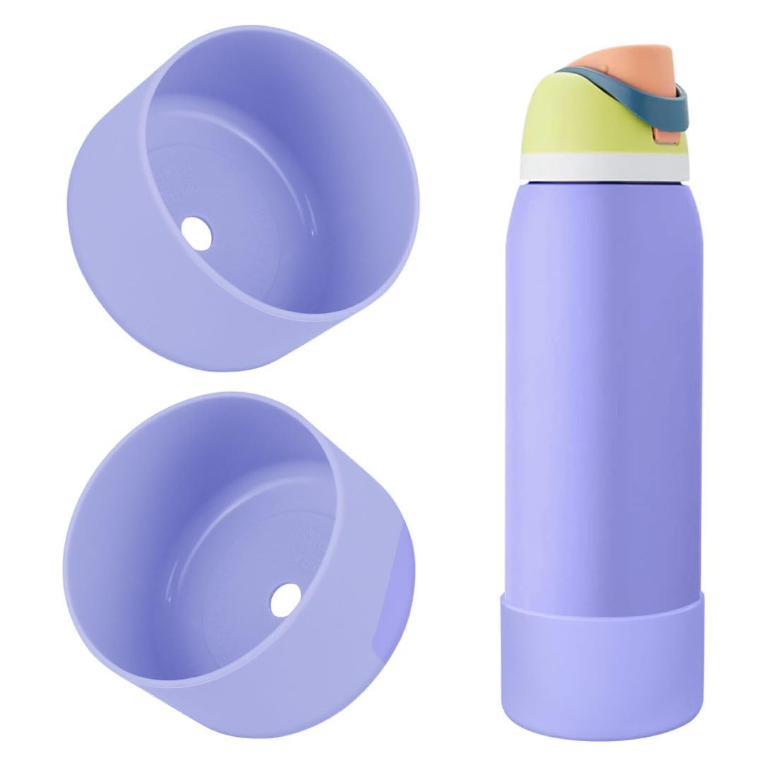BKBY 2PCS Silicone Water Bottle Boot, Compatible with Owala 24oz 32oz 40oz, Protective Anti-Scratch & Anti-Dent No Noise Sleeve Cover for FreeSip/