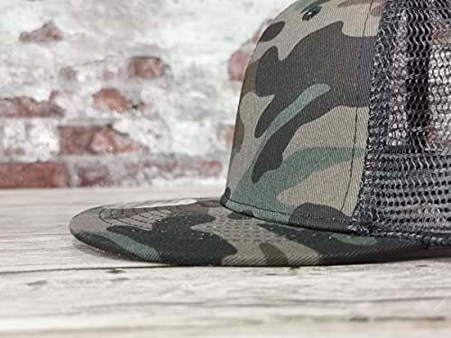 Classic Camo Flat Bill Brim Snapback Hat Visor Mesh Hats For Men Women, Hip Hop Baseball Cap Adjustable Dad Hat Trucker Hat Unisex #TOP2