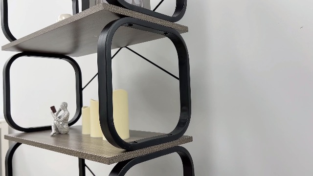 Zbet 5-Tier Industrial Vintage Bookshelf, 5-Shelf Bookcase, Tall