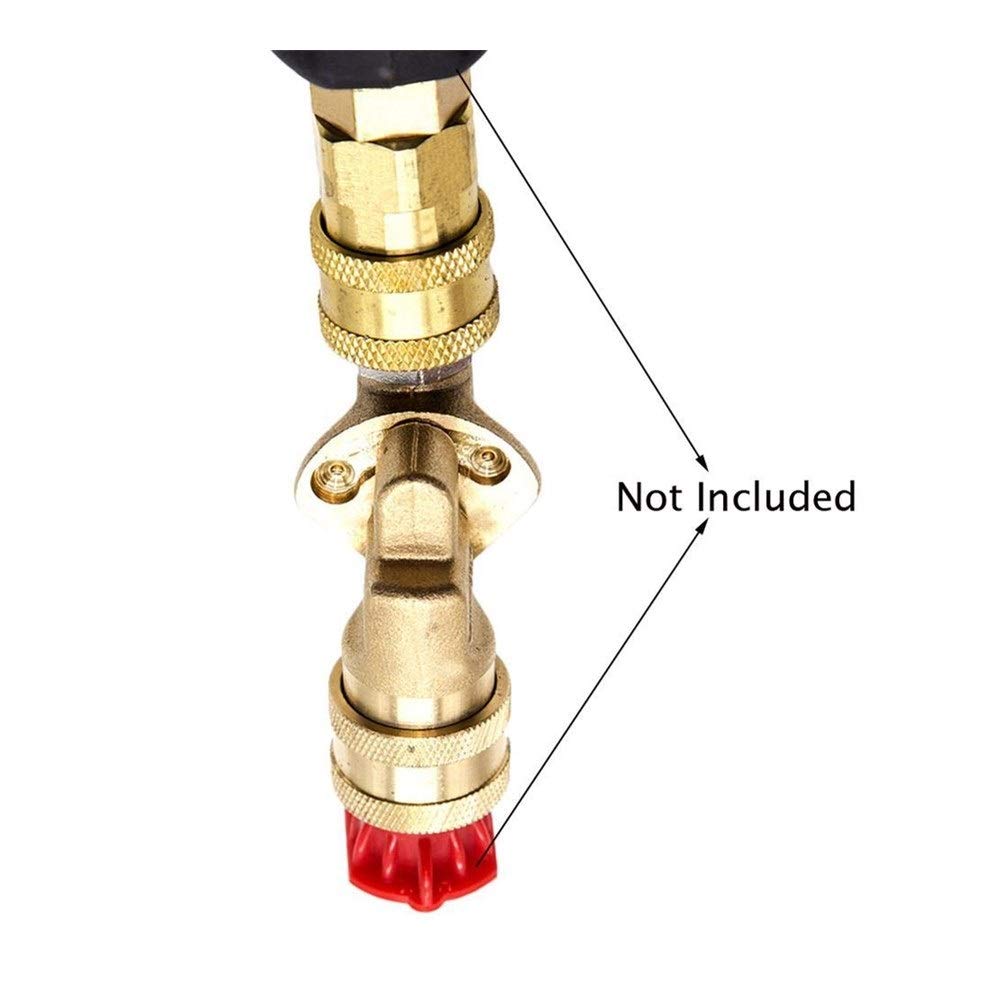 Adaptador de Conector de Manguera Conector de Grifo de Jardín de Latón con Rosca de 1/4 Conector Rápido de Tubería Deua de Jardín para Limpieza de Automóviles Adaptador de Boquilla de Alta Presión/Lat