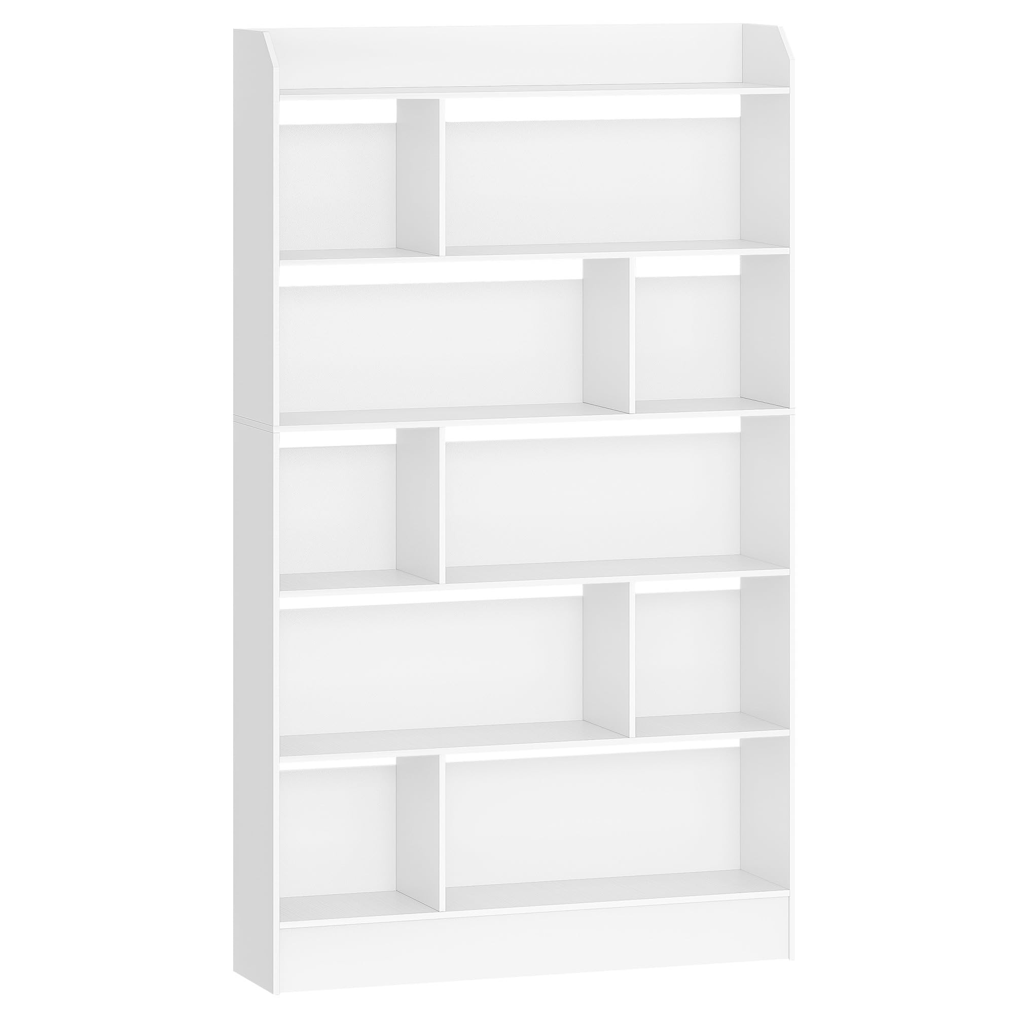 Hzuaneri Bücherregal, Bücherschrank, mit 6 Fächern, Aufbewahrungsregal, Standregal, für Wohnzimmer, Büro, Schlafzimmer, 24 x 100 x 170 cm, Weiß BC64403X