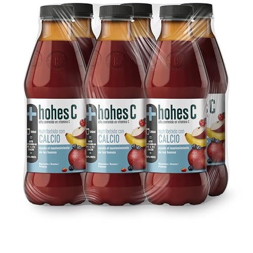 Hohes C Calcio y Vitamina C - Zumo de Manzana, Aronia, Acerola, Limón y Zanahoria Negra - Zumo 100% natural Pack 6 x1L