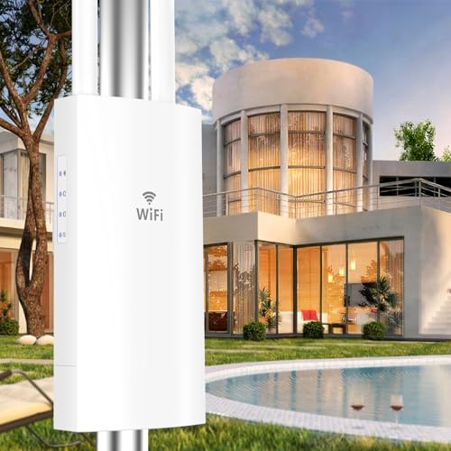 Image of AC1200 Outdoor WiFi Extender, IP66 Weatherproof Gigabit Access Point with Long Range 2 * 5 dBi Antennas, Triple-Chip Wireless Repeater, Support Fat /Fit AP, POE Power (NA7202)