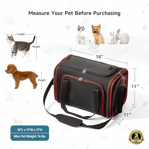 EliteField Soft-Sided Pet Carrier for Cats & Small Dogs (3-Year Warranty) | Airline Approved, Waterproof, Scratch-Resistant Mesh, Removable Support Bed, Built-In Leash, Suitcase Sleeve, Seat Belt Loops - Image 6