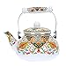 Cabilock Wasserkessel Emaillierter Vintage Emaille Wasserkocher Teekessel Teekanne Kaffeekanne mit Hitzebeständig Griff für Küche Zuhause Café Camping Gasherd 2. 5L