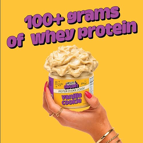 Image of Twisted Dough Protein Cookie Dough, Vanilla Cookie Flavor, 2 Pack, 100g Protein, Healthy Snacks, Gluten Free Edible Cookie Snack, High Protein Low Carb & Low Sugar Dessert for Kids & Adults, Keto Friendly