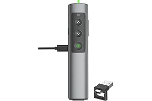 USB-C Laser Pointer & Presenter: Wireless PowerPoint Clicker for Laptops & Computers