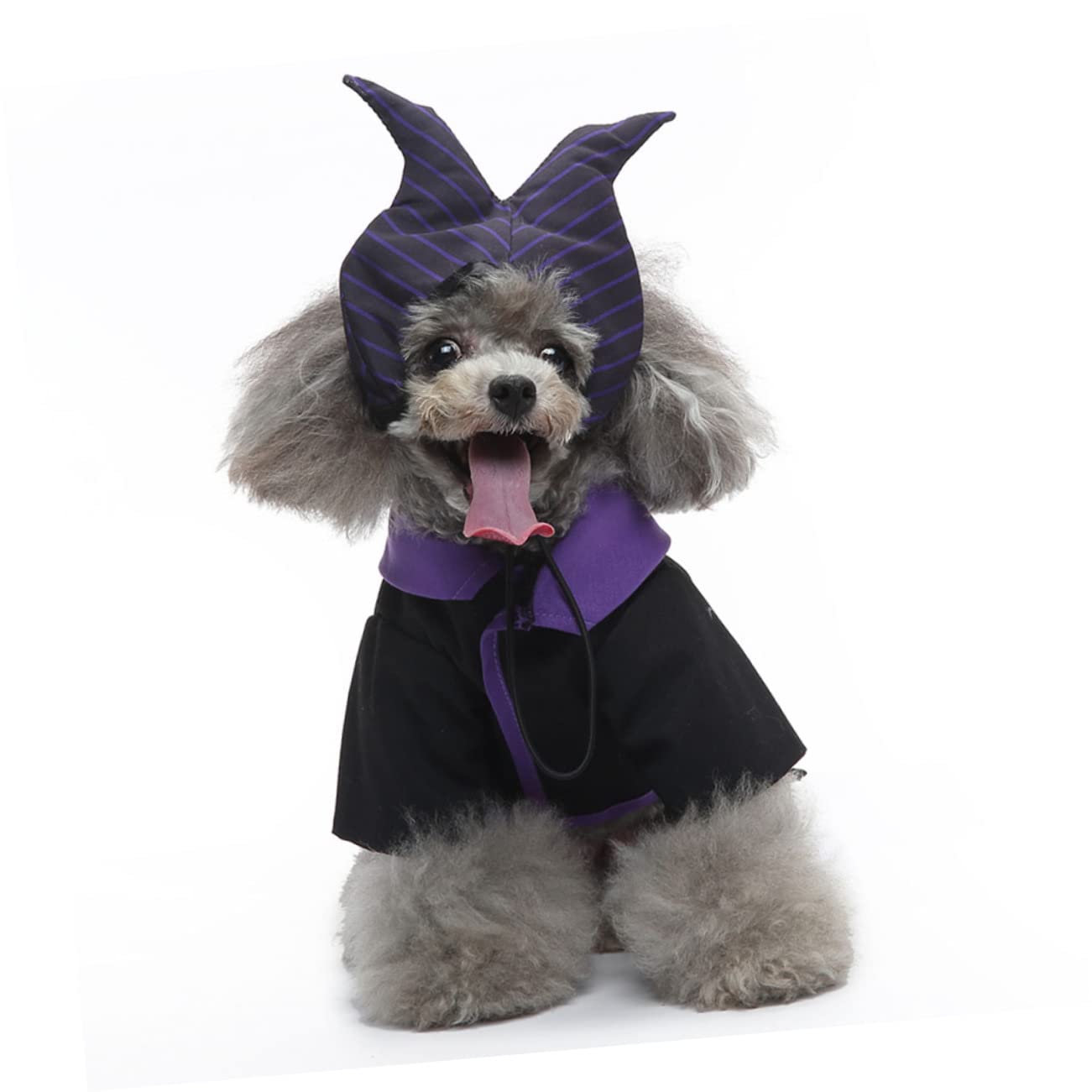 Mipcase 2sets Costume Per Cani Con Elementi Da Strega Abbigliamento Cosplay Per Feste Di Halloween Veste Divertente e Unica Per Cani e Gatti Materiale Traspirante e Confortevole