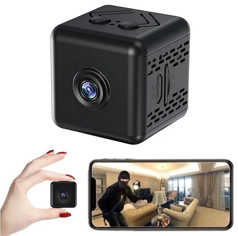 Mini Camara Espia Oculta IP WiFi HD 1080p con Bateria y App para Ver Video a Tiempo Real Desde el Telefono Movil Micro Camara de Seguridad para Vigilancia con Vision Nocturna y Deteccion de Movimiento