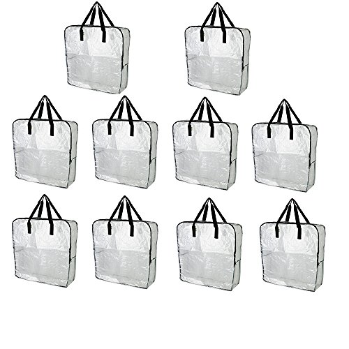 IKEA DIMPA Extra Large Storage Bag, Clear Heavy Duty Bags, Moth Moisture Protection Storage Bags (Pack of 10)