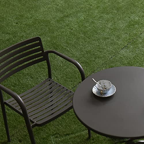 Gwarez Modern Round Pub Table23.6-Inch Top Outdoor Metal Bar Height Table,Metal Frame Outdoor Indoor Furniture For Garden Balcony Backyard Pool Porch Lawn Living Room,Easy Assembly(29.5H, Brown)… #TOP4