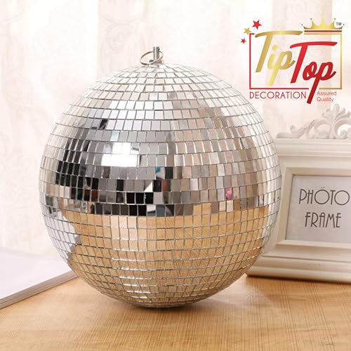 Image of Premium Mirror Disco Ball Hanging Party Centerpieces (Handmade) (25 cm (1 pc) (10 inch))