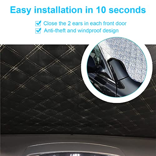 image for Blilo Car Windshield Snow Cover with 4 Layers Windproof Protection Def