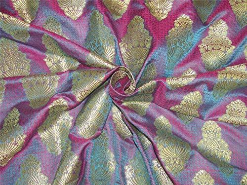 Brocade Tissu Bleu pour coudre une robe de soirée chic de style baroque