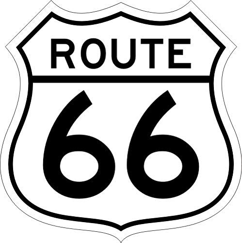 younikat Pegatina Ruta 66 blanca I 10 x 10 cm I Crest para moto