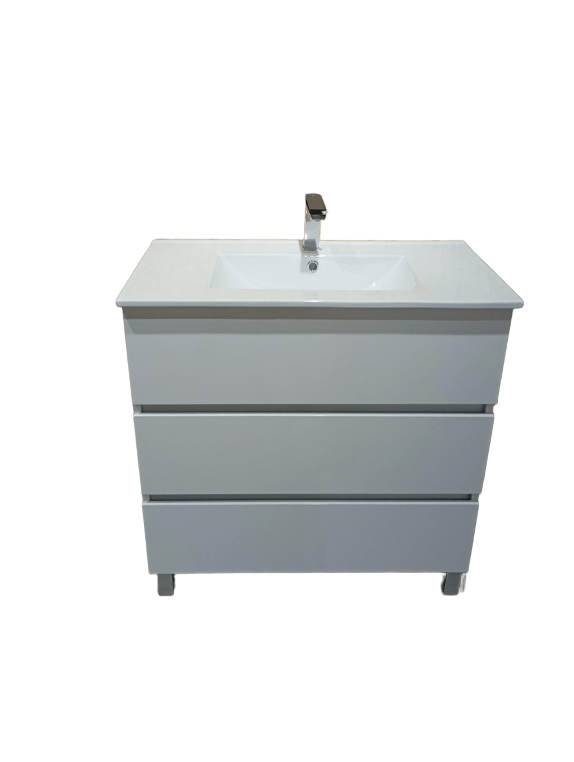 Aquore | Mueble Baño Sevilla A Suelo 3 Cajones con Lavabo | Color Roble Ostippo | Ancho 100 cm x Fondo 44 cm x Altura 81 cm Desde Suelo