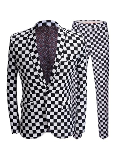 Costume damier noir et blanc idéal pour vos soirées de retour et grands événements